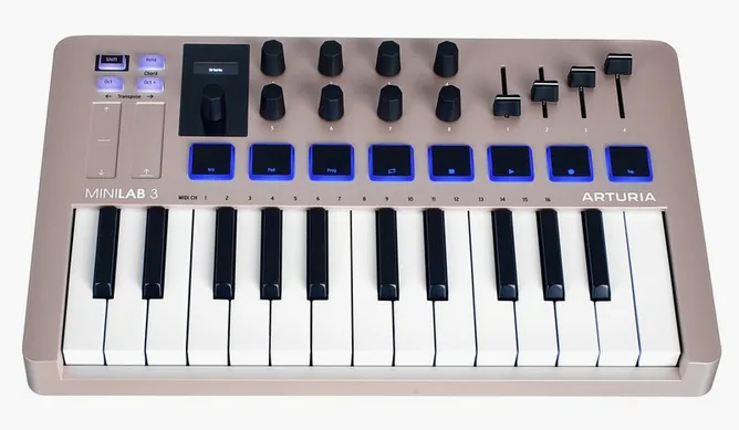 Arturia MiniLab 3 Champagne, vy 2