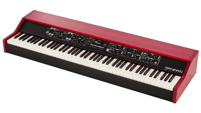 Clavia Nord Grand 2 framifrån mot vit bakgrund