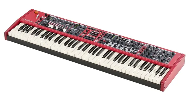 Clavia Nord Stage 4 Compact framifrån mot vit bakgrund
