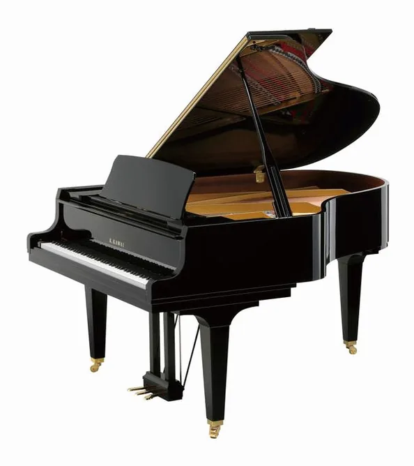 Kawai GL 50 E/P Grand Piano framifrån mot vit bakgrund