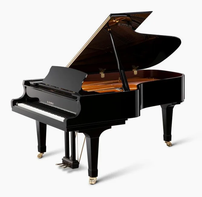 Kawai GX 6 E/P Grand Piano framifrån mot vit bakgrund