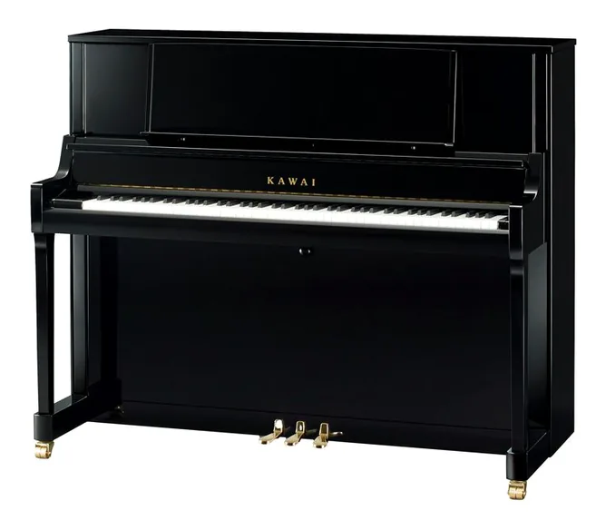 Kawai K-400 ATX4 E/P Piano framifrån mot vit bakgrund