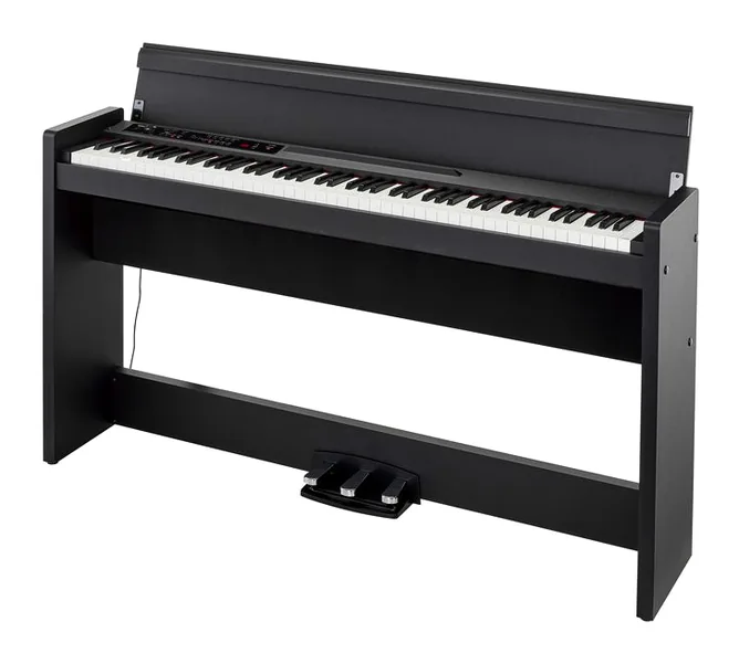Korg LP-380U BK framifrån mot vit bakgrund