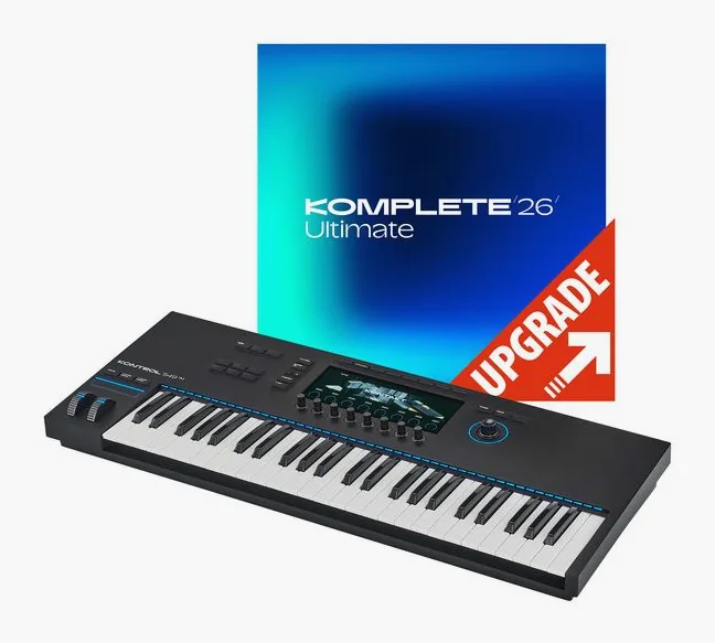 Native Instruments Kontrol S49 MK3 Kompl. 26 Ult. framifrån mot vit bakgrund