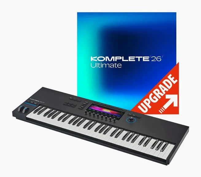 Native Instruments Kontrol S61 MK3 Kompl. 26 Ult. framifrån mot vit bakgrund