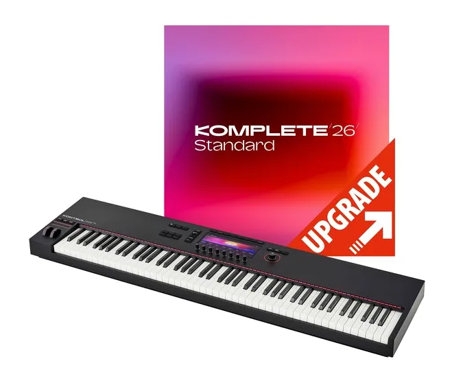 Native Instruments Kontrol S88 MK3 Komplete 26 framifrån mot vit bakgrund