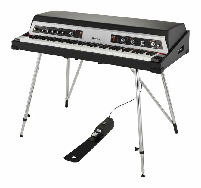 Rhodes Mk 8-73 FX Classic MIDI framifrån mot vit bakgrund