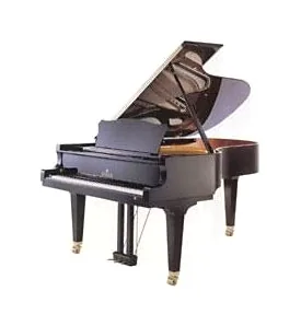 Seiler 208 Professional Grand Piano framifrån mot vit bakgrund