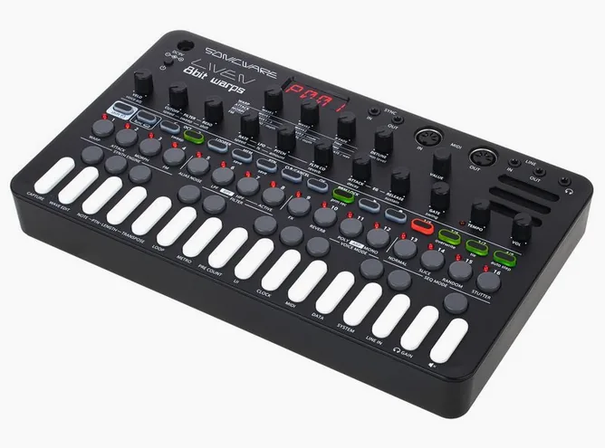Sonicware LIVEN 8bit warps framifrån mot vit bakgrund