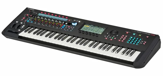 Yamaha Montage M6 framifrån mot vit bakgrund