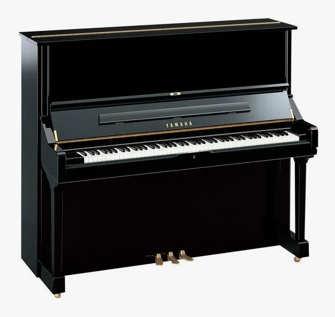Yamaha U 3 SQ PE Piano framifrån mot vit bakgrund