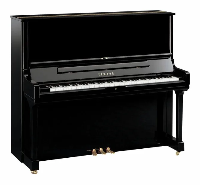 Yamaha YUS 3 PE Piano framifrån mot vit bakgrund