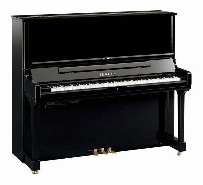 Yamaha YUS 3 TA3 PE Piano framifrån mot vit bakgrund