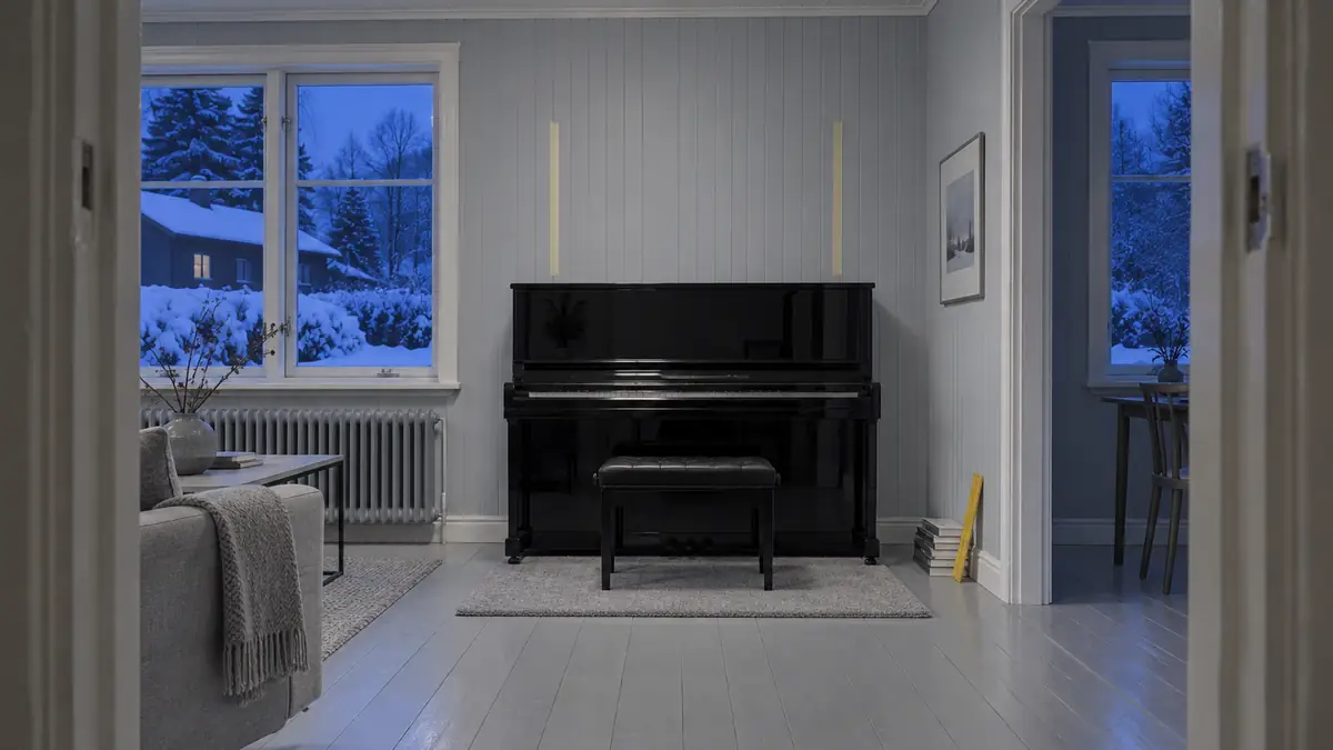 Upprätta pianon